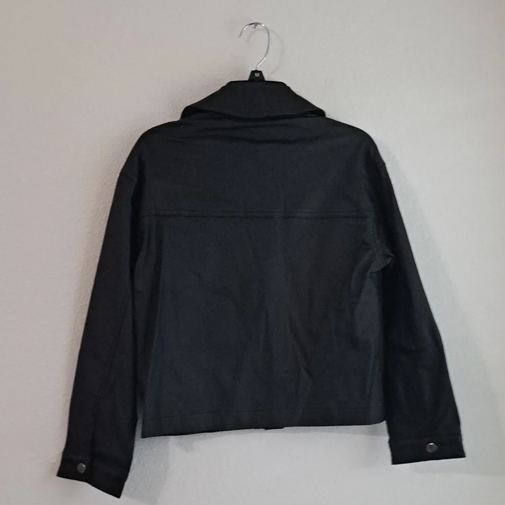 GB Girls Coated Button Front Double Pocket Shirt Jacket - Picture 4 of 4